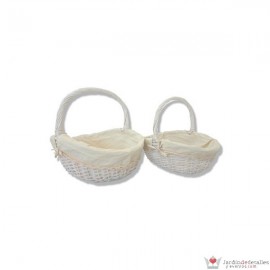 Cestas mimbre blancas 2 unidades